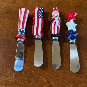 Patriotic Cheese Spreader Set - Red, White, and Blue